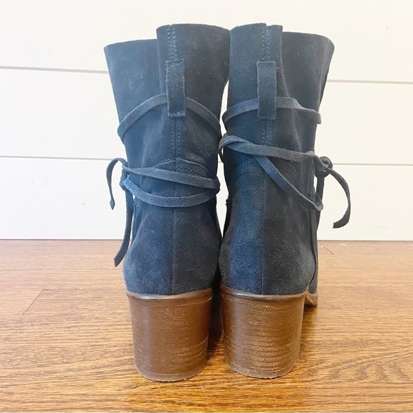 Matta NY | Florentia Italian Blue Suede/ Leather Ankle Boot Size 37 1/2- US 7.5 - Picture 11 of 12